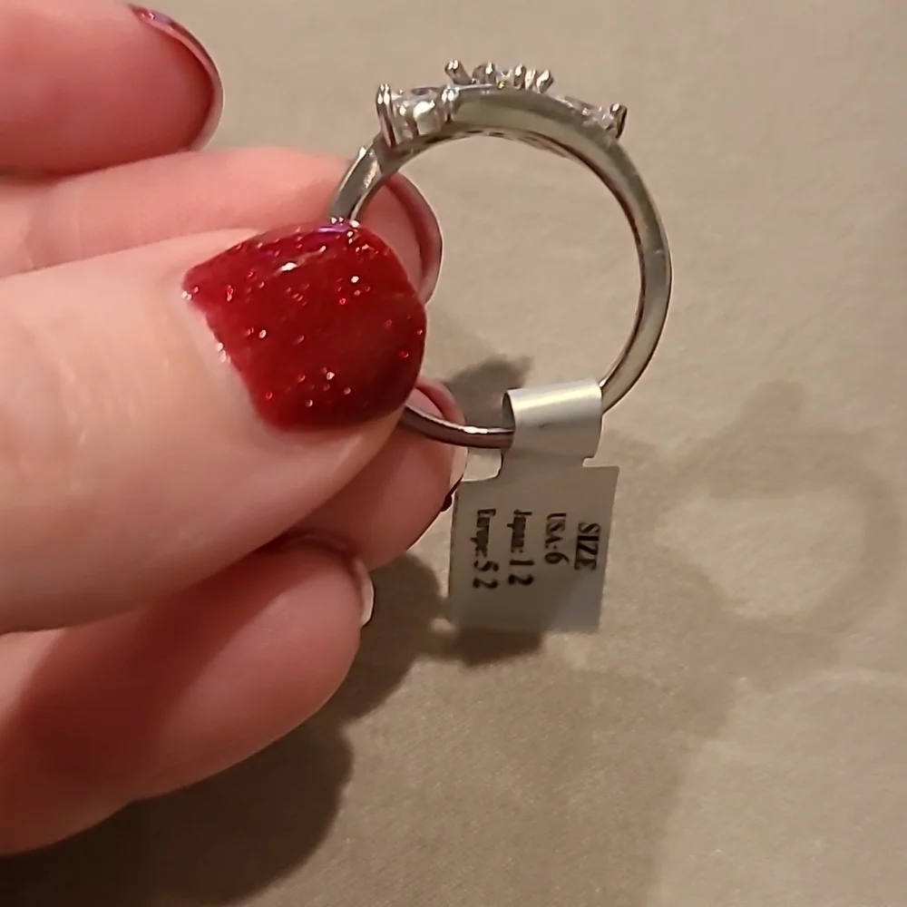 4 stones cubic zirconia stainless steel ring